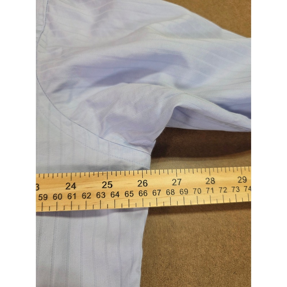 Donald J Trump Signature Collection Mens Blue Striped Dress Shirt 17.5 34/35 - Picture 5 of 8